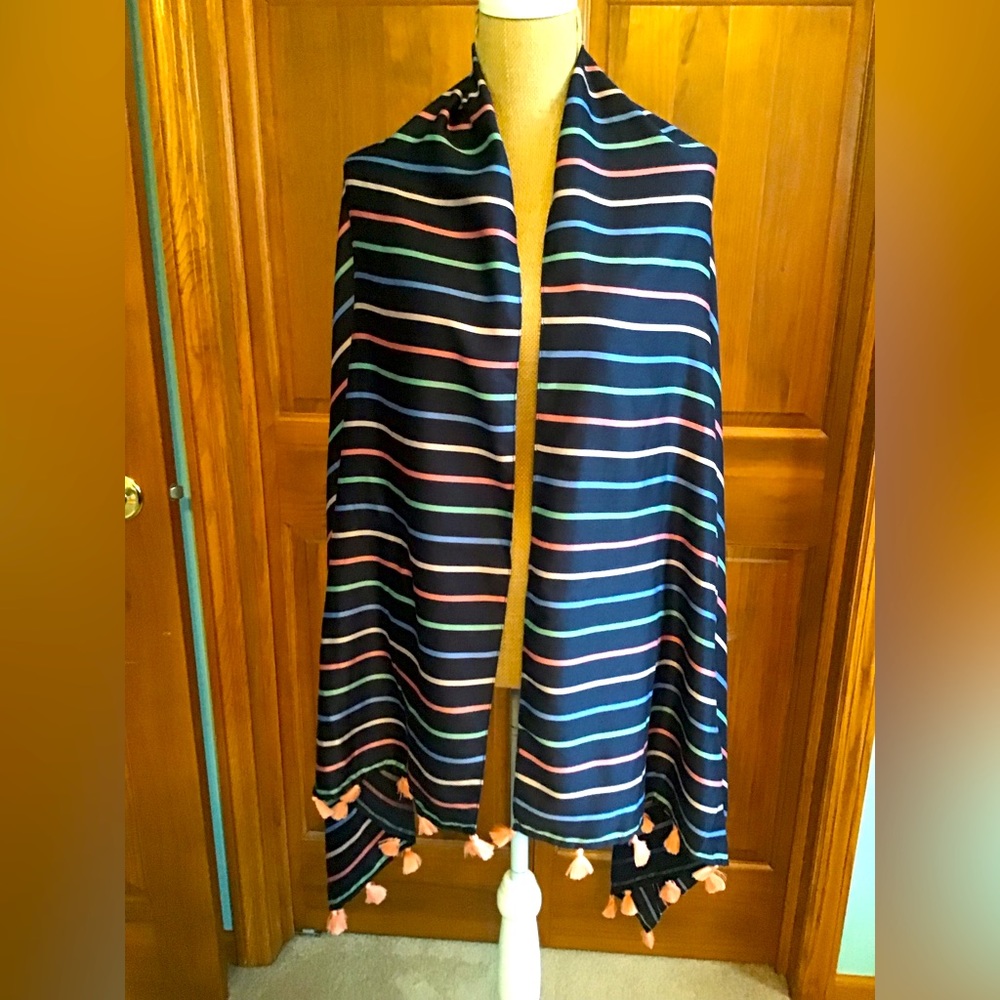 J. by J. Crew Navy Multi Stripe Cape/Scarf